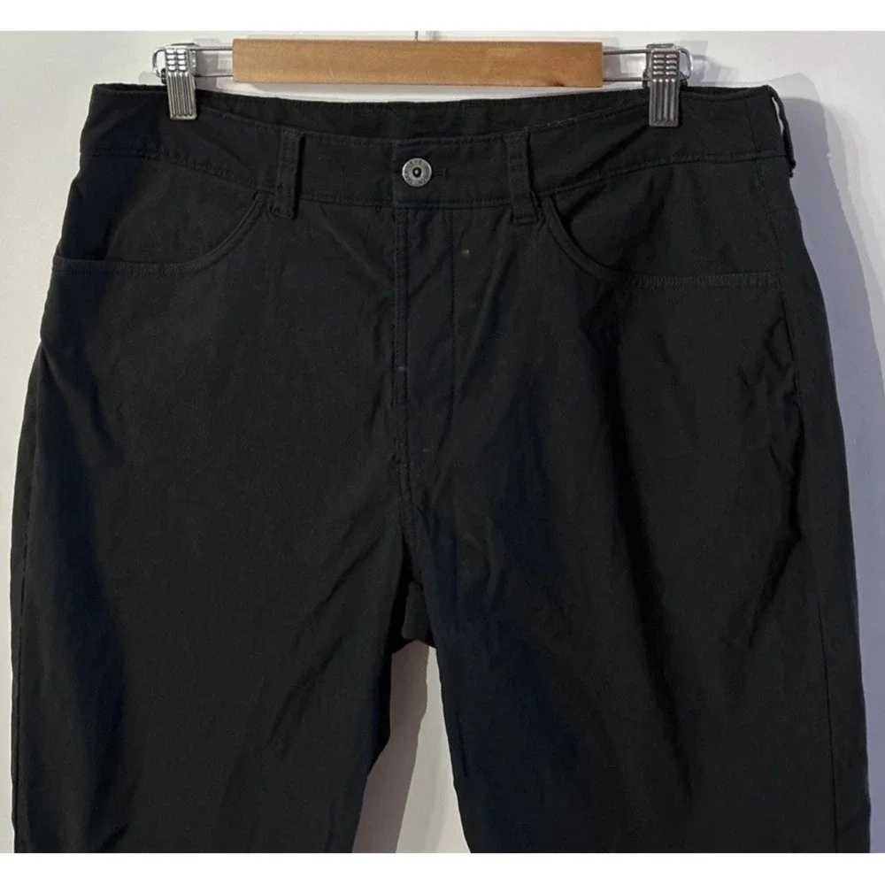 Mens The North Face Hiking Pants Black Straight Leg Nylon Stretch Sz 34